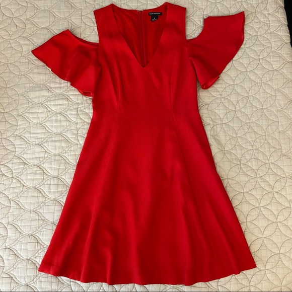 Club Monaco | Pernille Cold Shoulder Dress — Red | Size 0 - Picture 4 of 12
